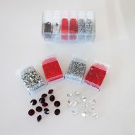 Mos-GR Grey/Red Shiny Mosaic Bead & Chaton Pack - Akke Jonkhof