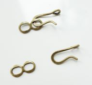 S-Hook Clasp Antique Bronze - 50 x