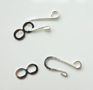 S-Hook Clasp Silver - 50 x