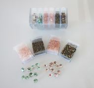Mos-KP Khaki/Pink Shiny Mosaic Bead & Chaton Pack - Akke Jonkhof