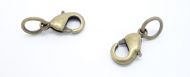 Lobster Clasp 12 mm Antique Bronze Plated - 2 x