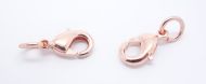 Lobster Clasp 12 mm Rose Gold Plated - 2 x