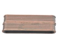 Magnetic Clasp Rectangle Glue-in 38 mm Ribbed Design Antique Copper
