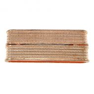 Magnetic Clasp Rectangle Glue-in 38 mm Ribbed Design Rose Gold