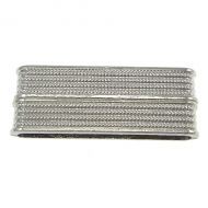 Magnetic Clasp Rectangle Glue-in 38 mm Ribbed Design Silver