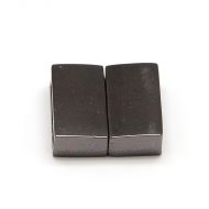 Magnetic Clasp Rectangle Glue-in 16 mm Black