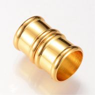 Magnetic Glue-In Clasp Bamboo 14 mm inside diameter Gold