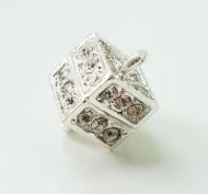 Magnetic Clasp Square Silver 14x9 mm