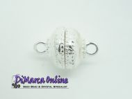 Magnetic Clasp 12 mm Oval Silver