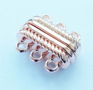 Magnetic Clasp 3 strands Rose Gold