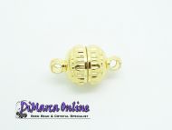 Magnetic Clasp 8 mm Ridge Gold