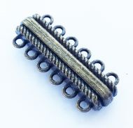 Magnetic Clasp 6 strands Antique Bronze