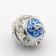 Magnetic Clasp Enamel Swirl Blue 13 mm