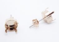 Earring Setting Stud SS29 - 6 mm Rose Gold Plated