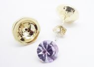 Earring Setting Stud Glue-In SS39 - 8 mm Gold Plated