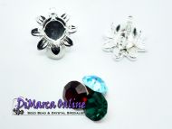 Embedding Elements Flower 6 mm for 12 mm Cup Chain Silver Plated - 2 x