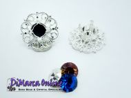 Embedding Elements Filigree 6 mm for 18 mm Cup Chain Silver Plated - 2 x