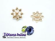 Embedding Elements Snowflake for 12 mm Cup Chain Rose Gold Plated - 2 x