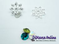 Embedding Elements Snowflake for 12 mm Cup Chain Silver Plated - 2 x