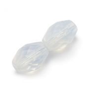 FPO Milky White Olives 6x4 mm Fire Polished - 50 x