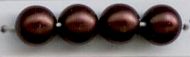 Dark Bronze Satin 4 mm Glass Round Pearls