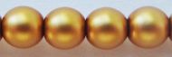 Gold Satin 4 mm Glass Round Pearls