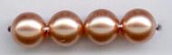 Burnt Orange 4 mm Glass Round Pearls