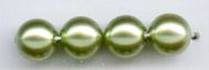 Light Olive 3 mm Glass Round Pearls