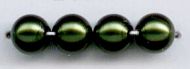 Olive 4 mm Glass Round Pearls