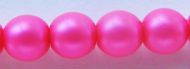 Hot Pink Satin 3 mm Glass Round Pearls