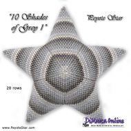 Tutorial 20 rows - 10 Shades of Grey 1 - 3D Peyote Star + Basic Tutorial (download link per e-mail)