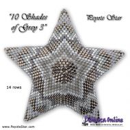 Tutorial 14 rows - 10 Shades of Grey 3 - 3D Peyote Star + Basic Tutorial (download link per e-mail)