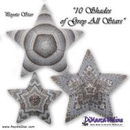 Tutorial 14 - 20 rows - 10 Shades of Grey All Stars - 3D Peyote Star + Basic Tutorial Little 3D Peyote Star (download link per e-mail)