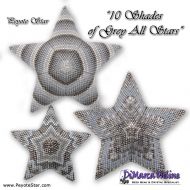 Tutorial 14 - 20 rows - 10 Shades of Grey All Stars - 3D Peyote Star + Basic Tutorial (download link per e-mail)