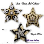 Tutorial 20 rows - Art Deco Flakes All Stars - 3D Peyote Star + Basic Tutorial (download link per e-mail)