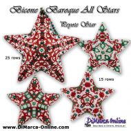 Tutorial 15 - 25 rows - Bicone Baroque All Stars - 3D Peyote Star + Basic Tutorial (download link per e-mail)