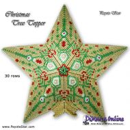 Tutorial 30 rows - Christmas Tree Topper 3D Peyote Star + Basic Tutorial Little 3D Peyote Star