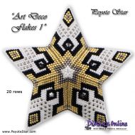 Tutorial 20 rows - Art Deco Flakes 1 - 3D Peyote Star + Basic Tutorial (download link per e-mail)