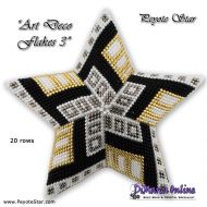 Tutorial 20 rows - Art Deco Flakes 3 - 3D Peyote Star + Basic Tutorial (download link per e-mail)