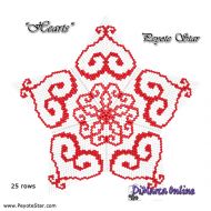 FREE TUTORIAL 25 rows - Hearts 3D Peyote Star (download link per e-mail)