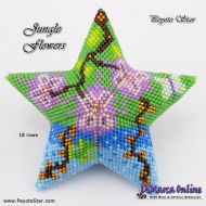 Tutorial 18 rows - Jungle Flowers 3D Peyote Star + Basic Tutorial Little 3D Peyote Star (download link per e-mail)