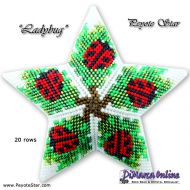 Tutorial 20 rows - Ladybug 3D Peyote Star + Basic Tutorial Little 3D Peyote Star (download link per e-mail)