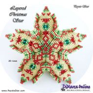 Tutorial 20 rows - Layered Christmas 3D Peyote Star + Basic Tutorial Little 3D Peyote Star (download link per e-mail)