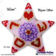 Tutorial 16 rows - LOVE 3D Peyote Star + Basic Tutorial Little 3D Peyote Star