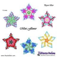 Tutorial 09 rows - Mini Flower Stars x 6 - 3D Peyote Star + Basic Tutorial Little 3D Peyote Star (download link per e-mail)