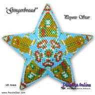 Tutorial 18 rows - Gingerbread 3D Peyote Star + Basic Tutorial Little 3D Peyote Star (download link per e-mail)