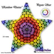 Tutorial 15 rows - Rainbow Daisies 3D Peyote Star + Basic Tutorial (download link per e-mail)
