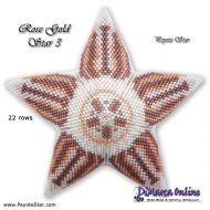 Tutorial 22 rows - Rose Gold 3 - 3D Peyote Star + Basic Tutorial Little 3D Peyote Star (download link per e-mail)