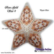 Tutorial 15 rows - Rose Gold 4 - 3D Peyote Star + Basic Tutorial Little 3D Peyote Star (download link per e-mail)