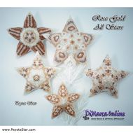 Tutorial 15 - 25 rows - Rose Gold All Stars 5 x - 3D Peyote Star + Basic Tutorial Little 3D Peyote Star (download link per e-mail)